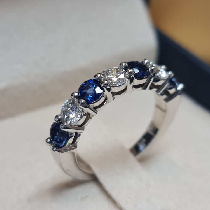 sapphire diamond band