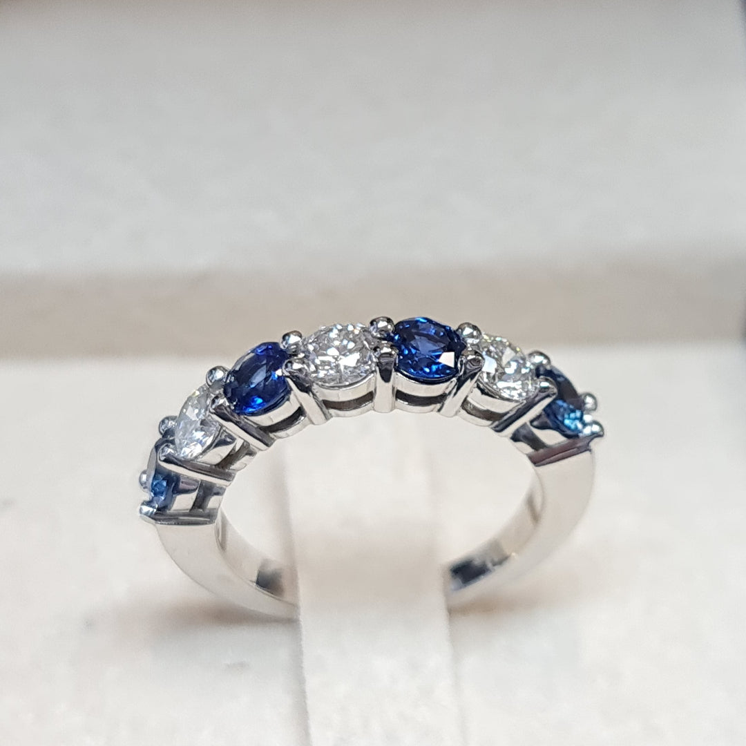 Amphitrite - 1.20 carat Natural Sapphire ring with 0.60 carat natural diamonds