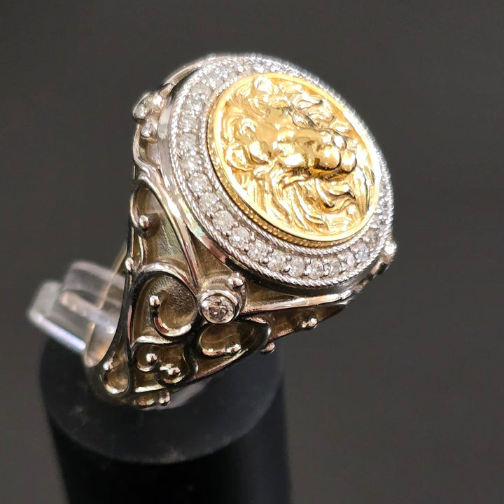 lion ring for men gold and diamonds