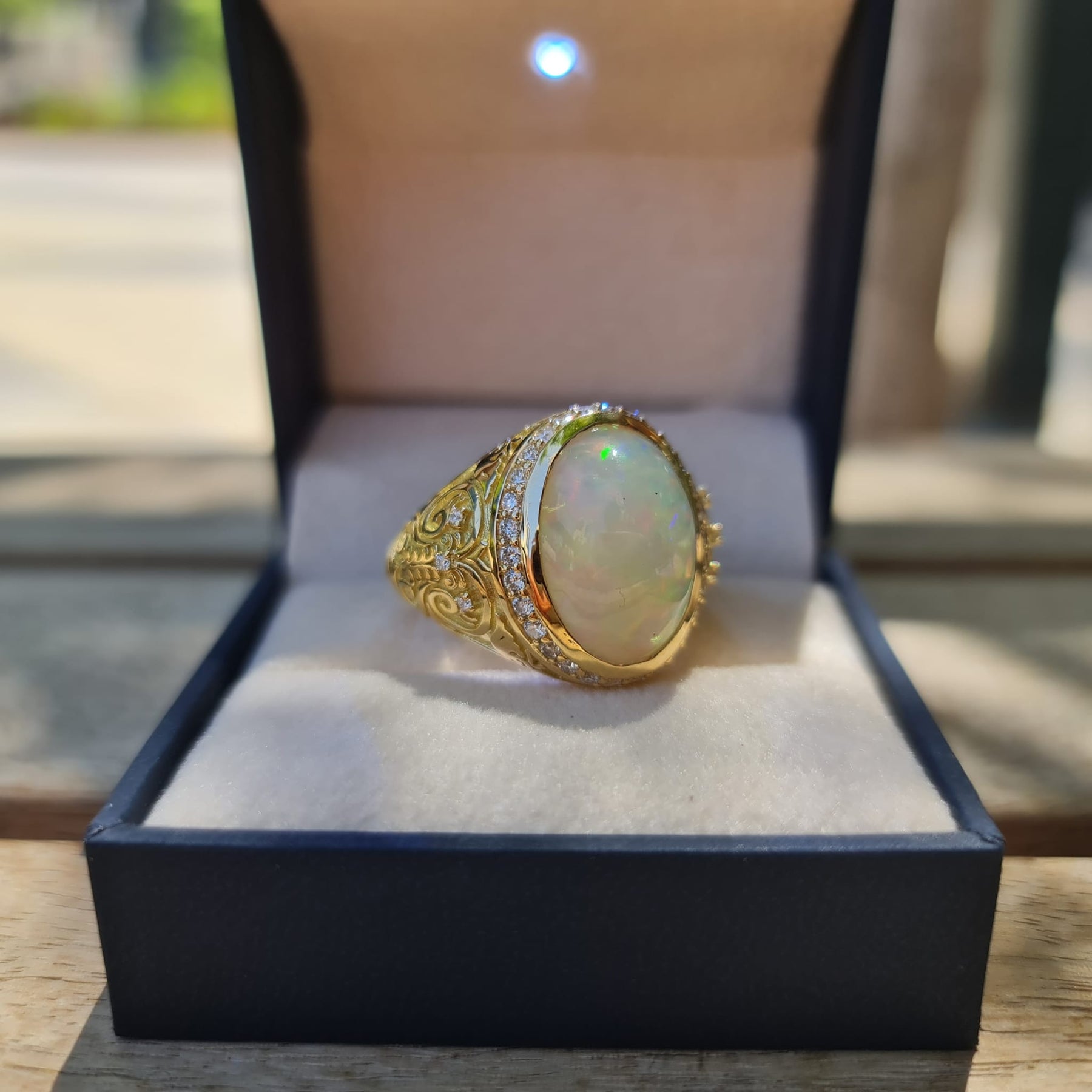 Opal Ring White Opal Stone Mens Opal Sterling Silver Handmade Ring Zodiac  ring | eBay