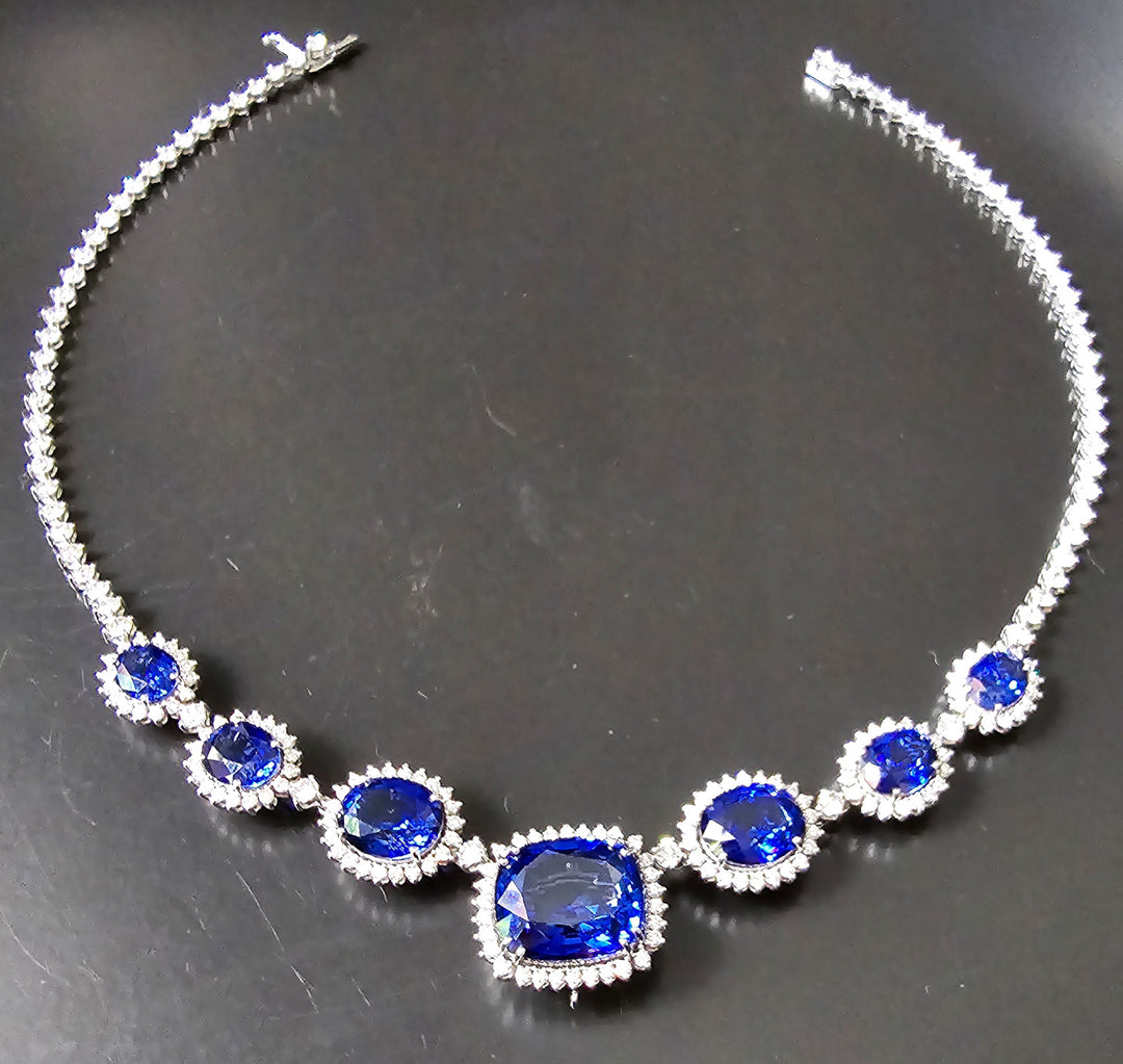 large sapphire necklace pendant