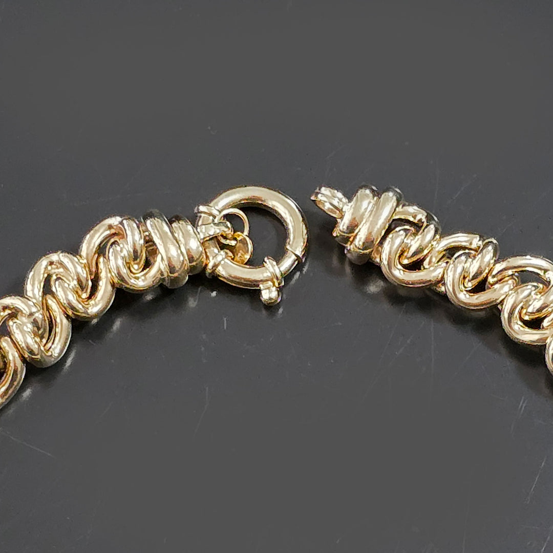 Yellow Gold Link Chain Necklace for Women