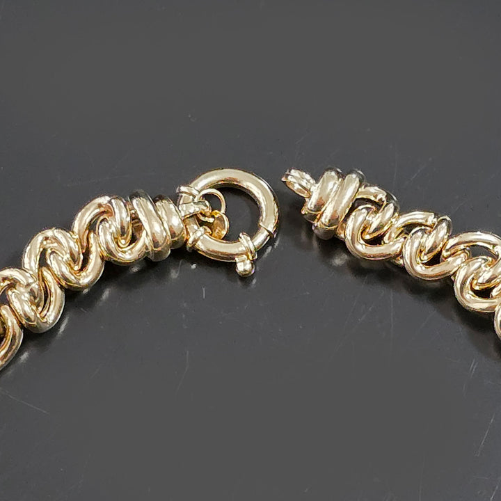 Yellow Gold Link Chain Necklace for Women