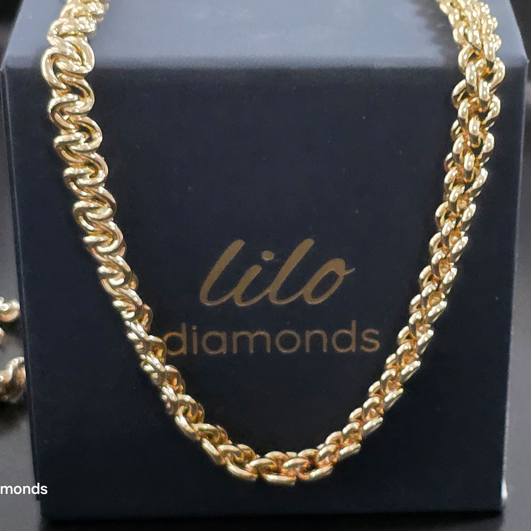 Yellow Gold Link Chain Necklace for Women