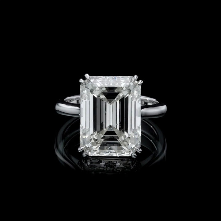 Summer - 10.05 carat natural diamond ring emerald cut Color L Clarity SI1- GIA certificate - One of a Kind