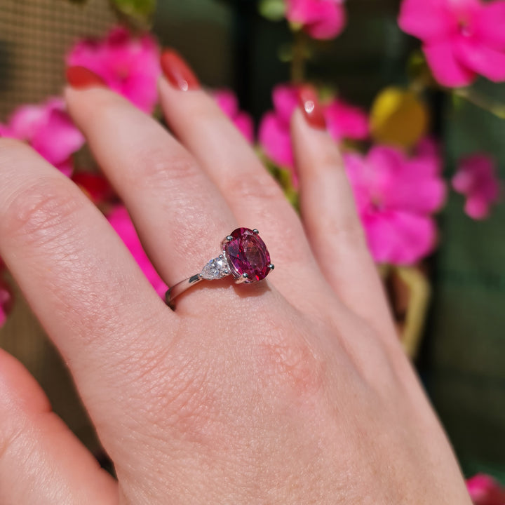 Addison - 2.60 carat natural pink topaz ring with 0.51 carat natural diamonds