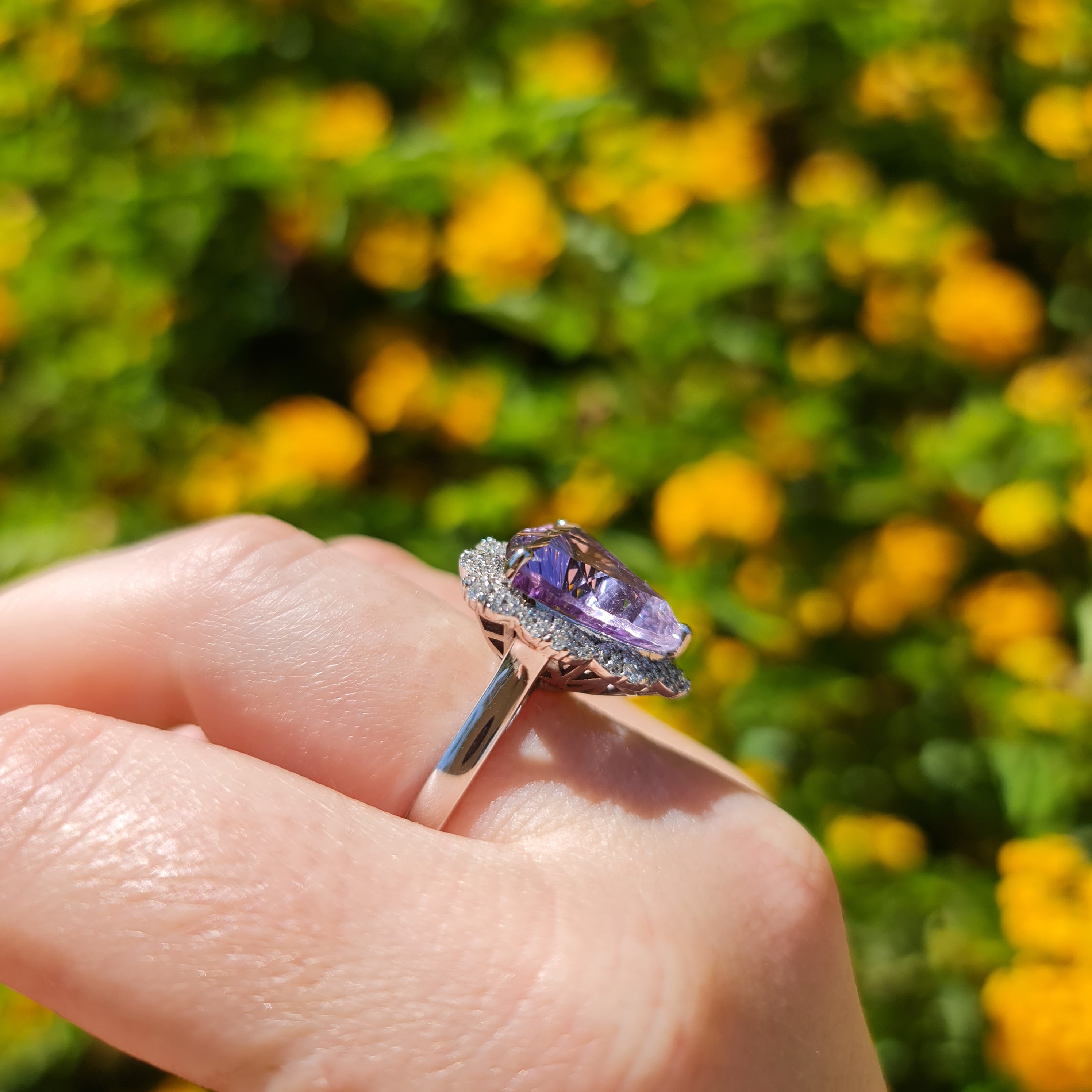 Natural amethyst ring hotsell