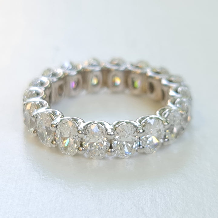 Olivia  -  Oval Diamond Eternity Band - 4.69 carat diamonds, D - F VS