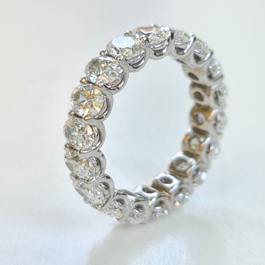 Olivia  -  Oval Diamond Eternity Band - 4.69 carat diamonds, D - F VS