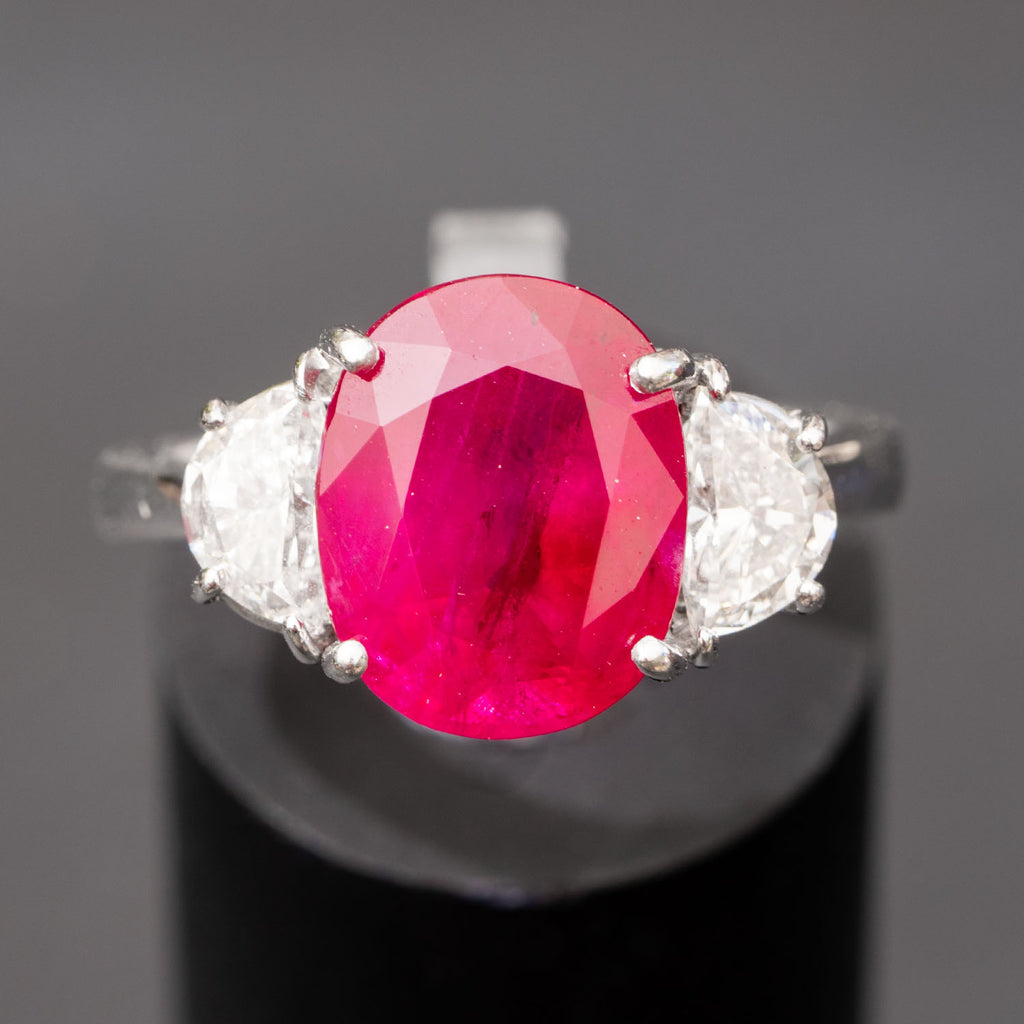 Gorgeous New 6.92 Ct. Genuine Indian Ruby & Champagne Diamond Ring Sz hot 8