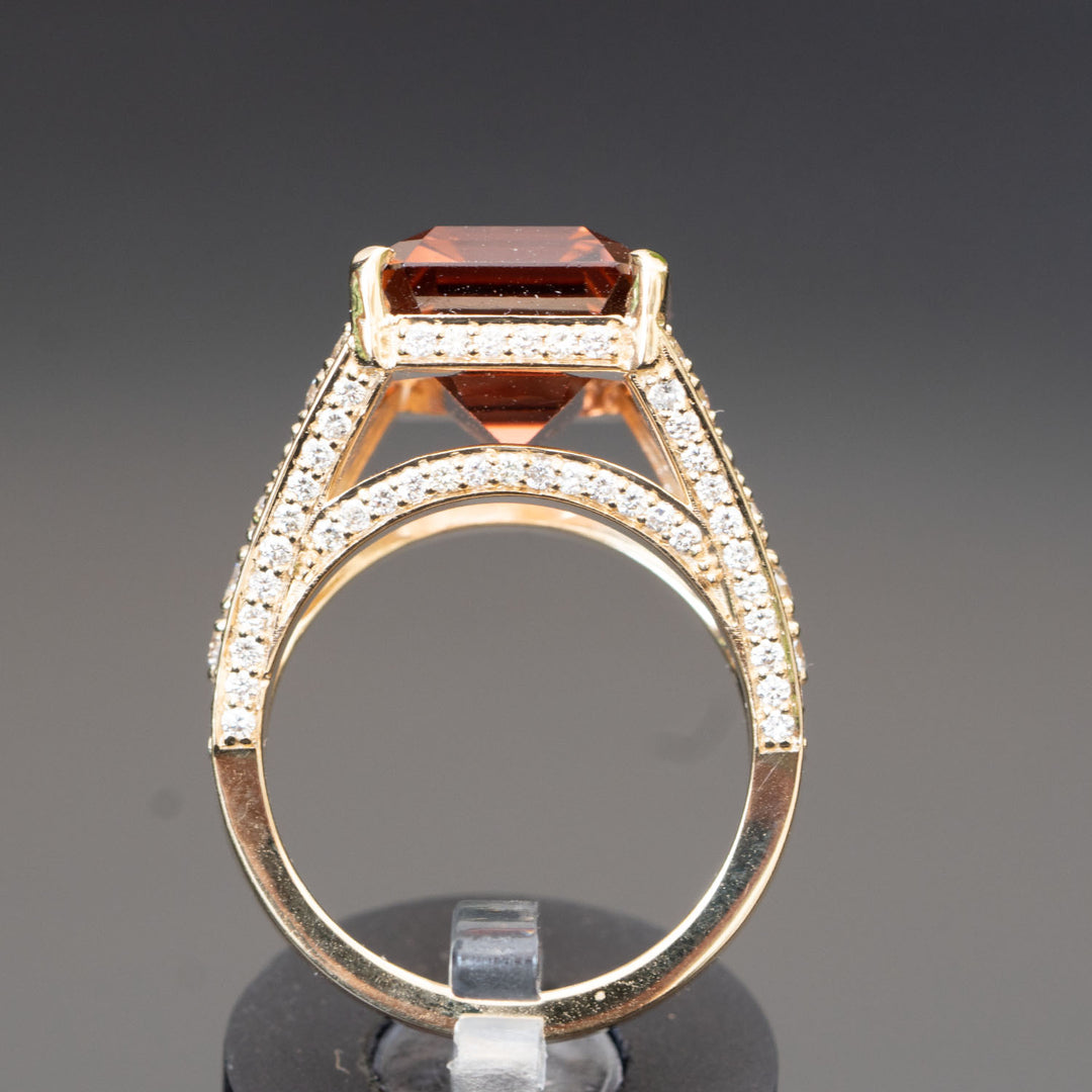 brownish red tourmaline cocktail ring