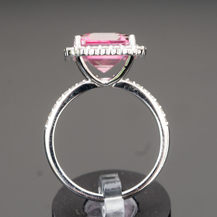 Dionne - 7.28 pink topaz ring with 0.85 carat diamonds