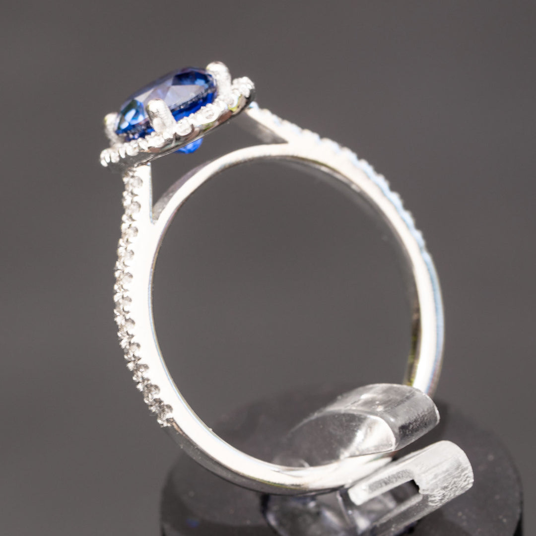 Brynlee -  1.53 carat round sapphire ring with 0.50carat natural diamonds