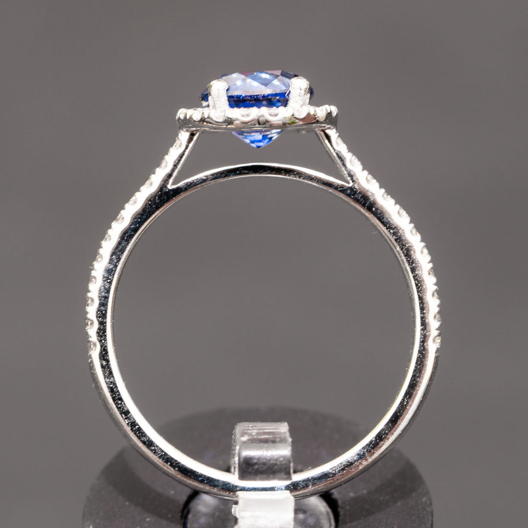 Brynlee -  1.53 carat round sapphire ring with 0.50carat natural diamonds