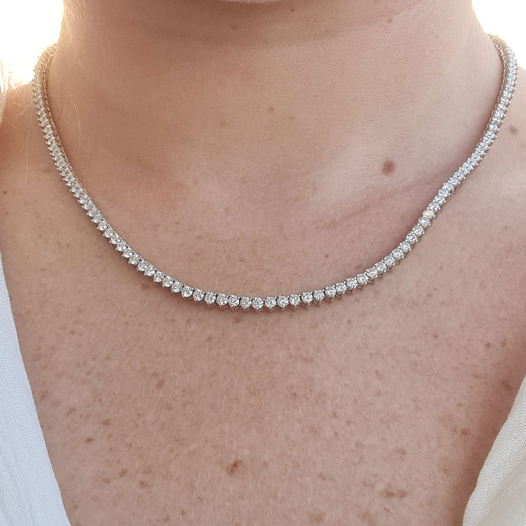 Straight eternity diamond choker