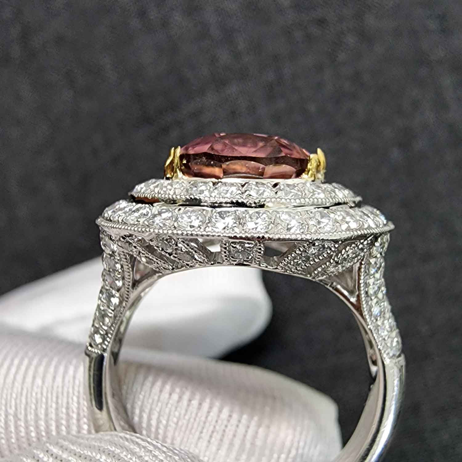 10kt gold outlets pink tourmaline diamond ring