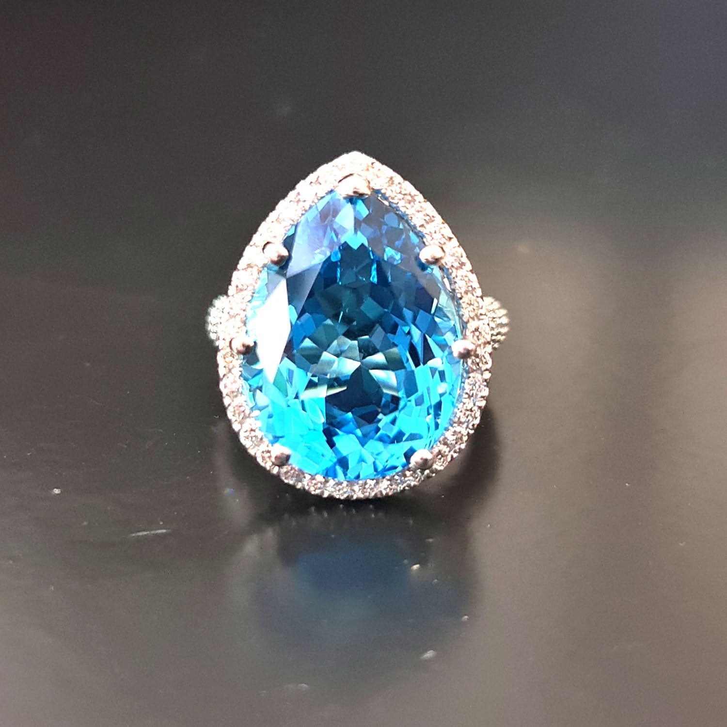Big blue topaz rings store