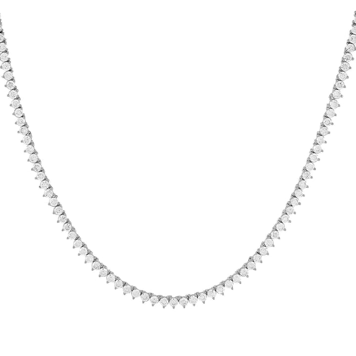 Hera - Straight eternity natural diamond necklace 3 prongs color D-F Clarity VS