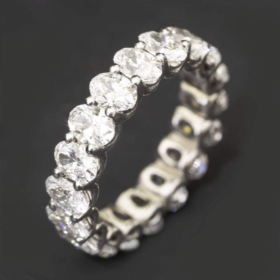 Olivia  -  Oval Diamond Eternity Band - 4.69 carat diamonds, D - F VS