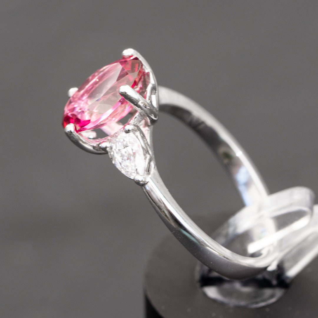 Addison - 2.60 carat natural pink topaz ring with 0.51 carat natural diamonds