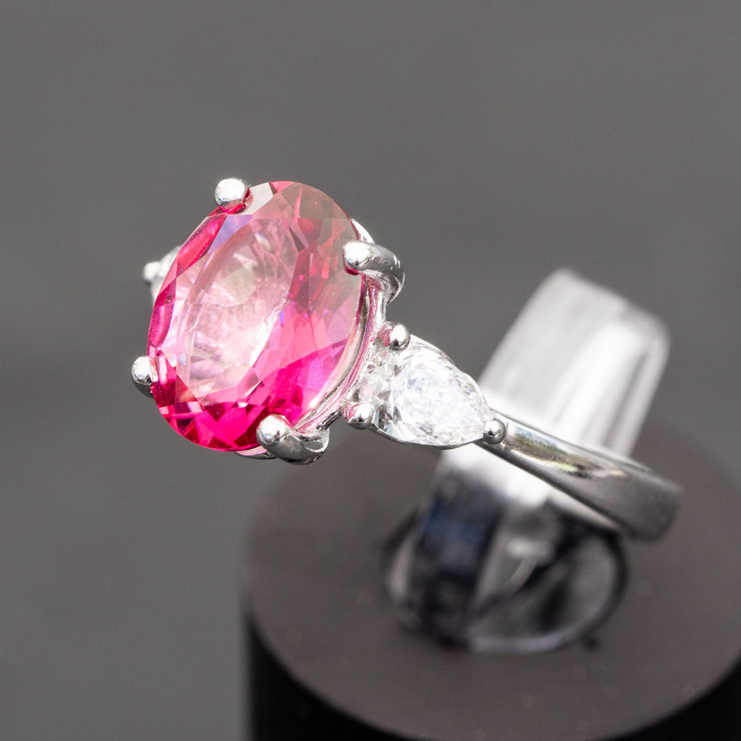 Addison - 2.60 carat natural pink topaz ring with 0.51 carat natural diamonds