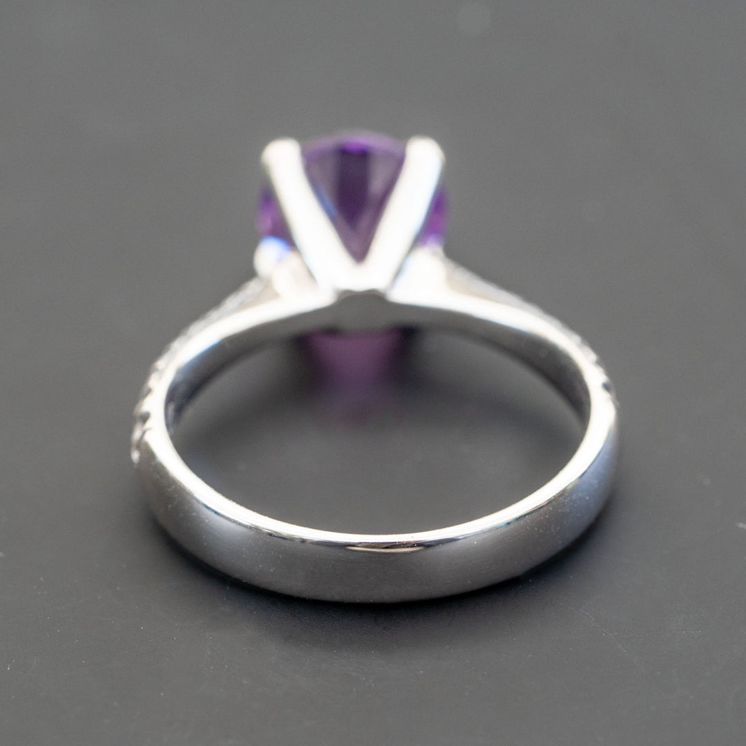 Lilou - 1.61 carat natural Amethyst ring with 0.20 carat natural diamonds