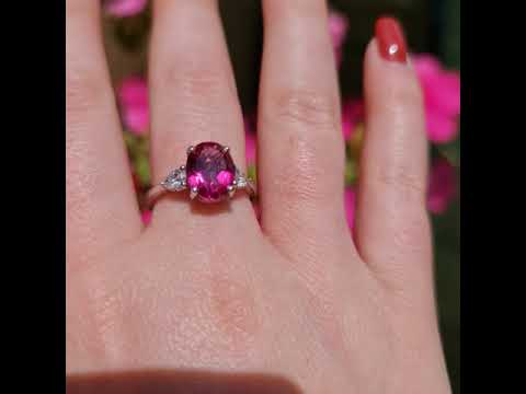 Addison - 2.60 carat natural pink topaz ring with 0.51 carat natural diamonds