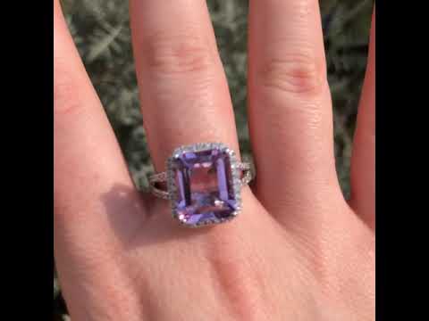 Joanna - 5.30 carat natural Amethyst ring with 0.65 carat natural diamonds