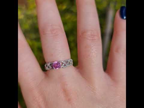 Ema- 0.70 carat natural pink sapphire ring with 0.30 carat natural diamonds