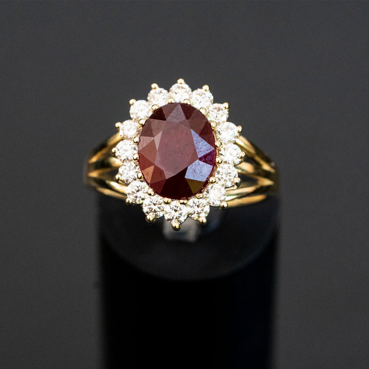 Phoenix - 3.40 carat natural ruby ring with 0.77 carat natural diamonds