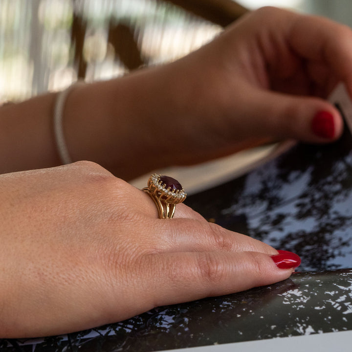 Phoenix - 3.40 carat natural ruby ring with 0.77 carat natural diamonds