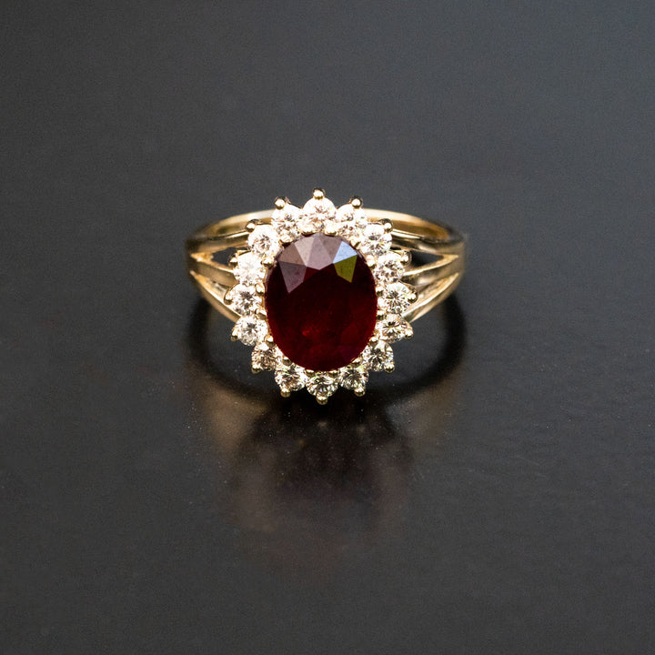 Phoenix - 3.40 carat natural ruby ring with 0.77 carat natural diamonds