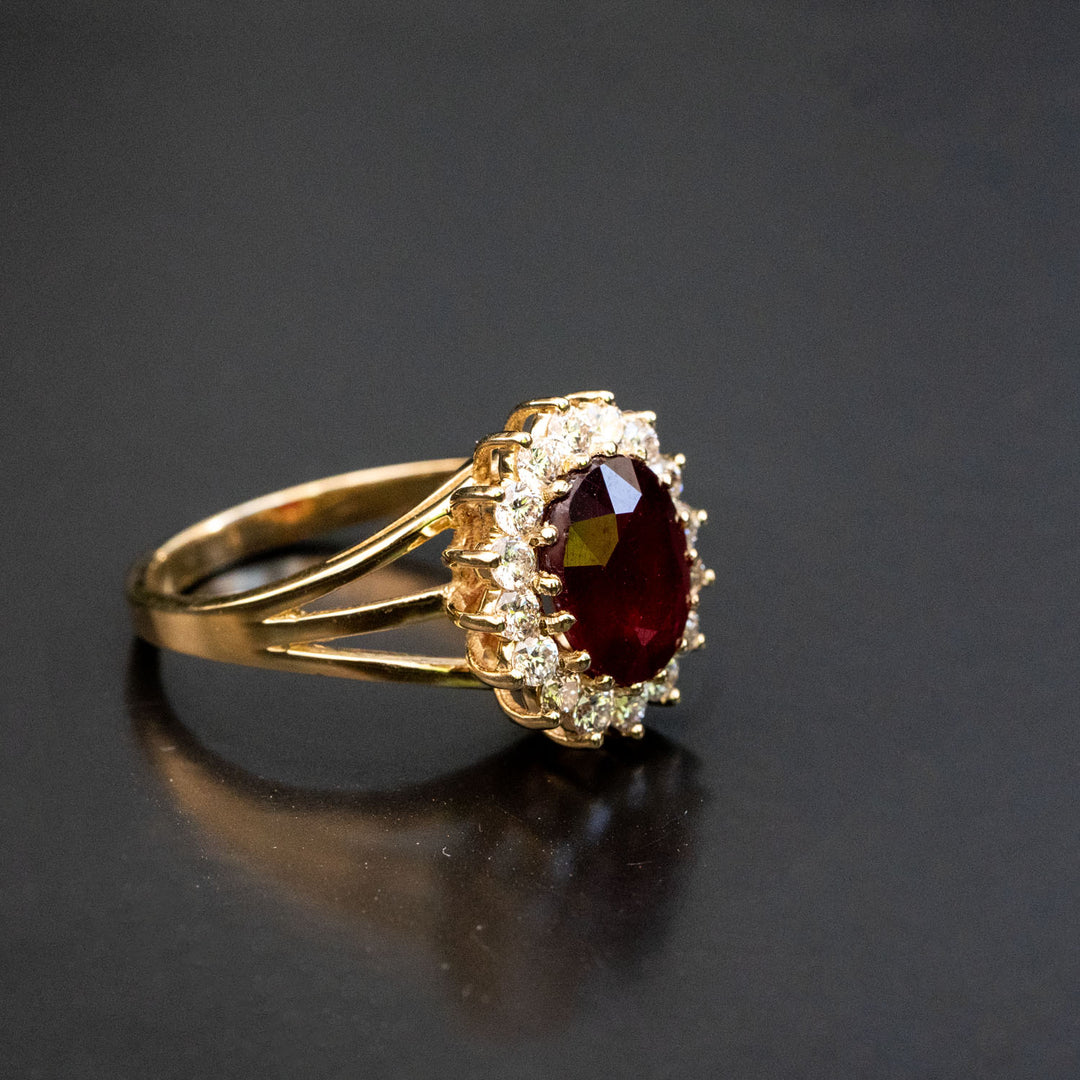 Phoenix - 3.40 carat natural ruby ring with 0.77 carat natural diamonds