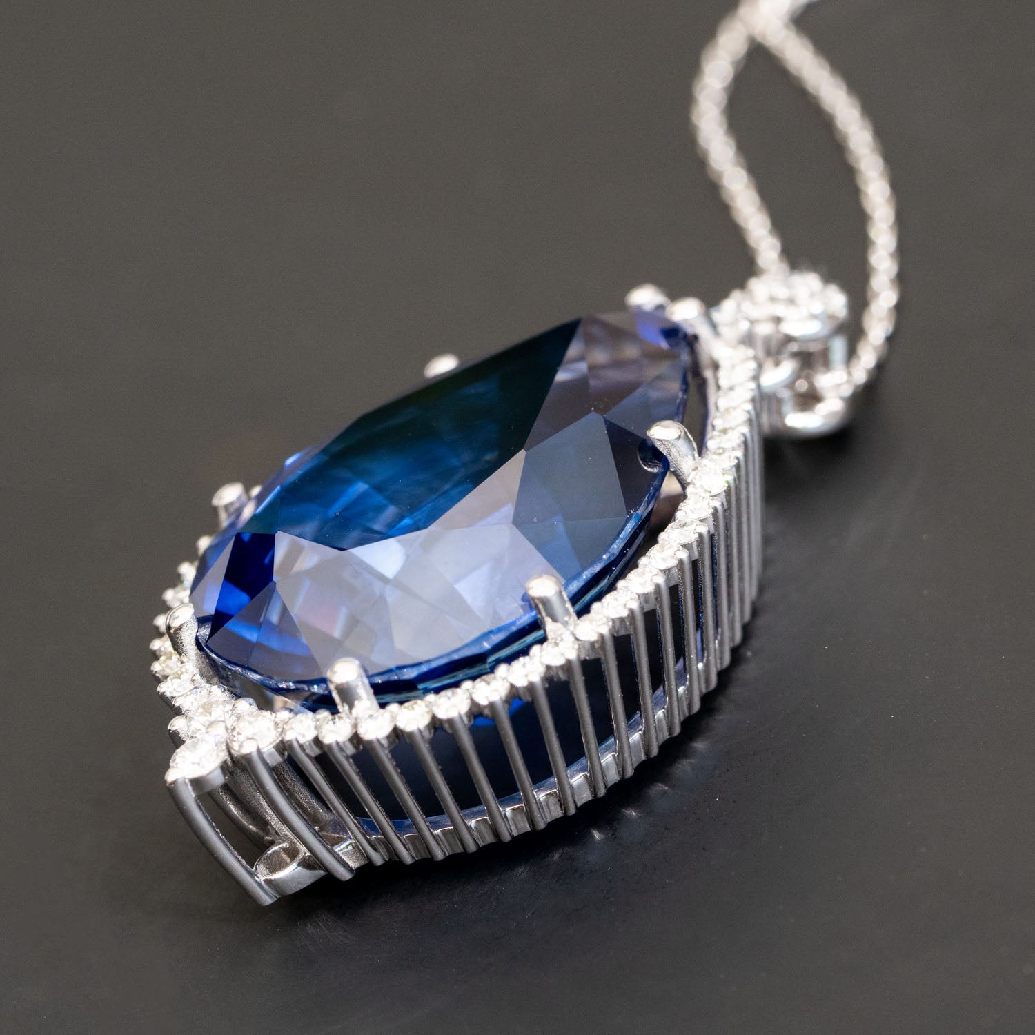 Heart Shape Large Sapphire Necklace – ROBIN WOOLARD CUSTOM DESIGN
