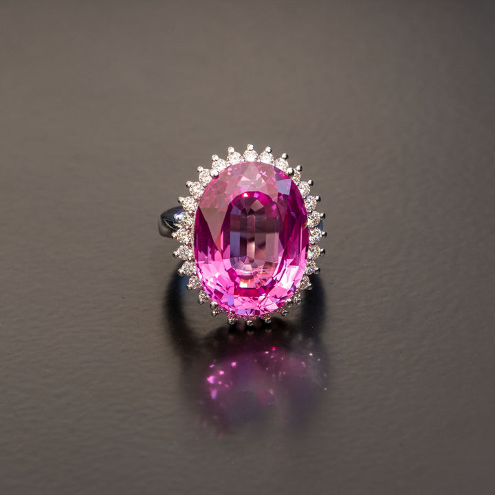 pink oval sapphire ring