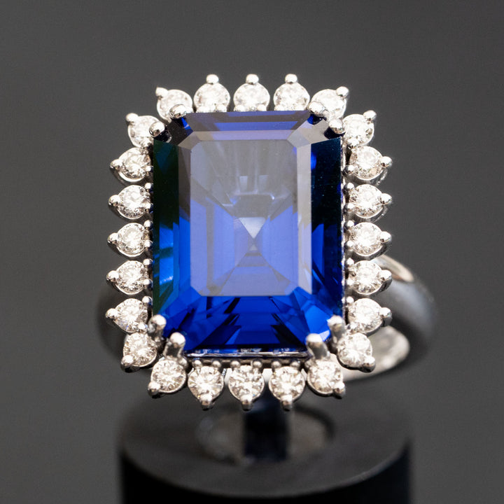 Karina - 17.00 carat sapphire ring with 1.05 carat natural diamonds