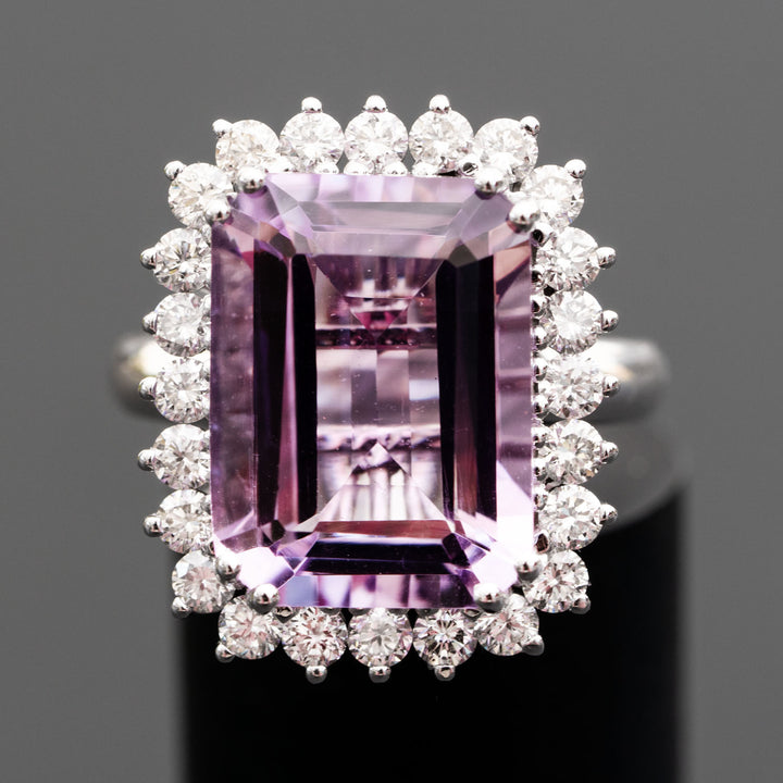 Katriane - 10.28 carat natural purple amethyst ring with 1.36 carat natural diamonds