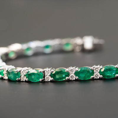Antique Filigree Emerald and Diamond Bracelet in 14k White Gold, Art Deco  Period Piece Circa 1920s, Handmade Art Novuea Craftsmanship - Etsy