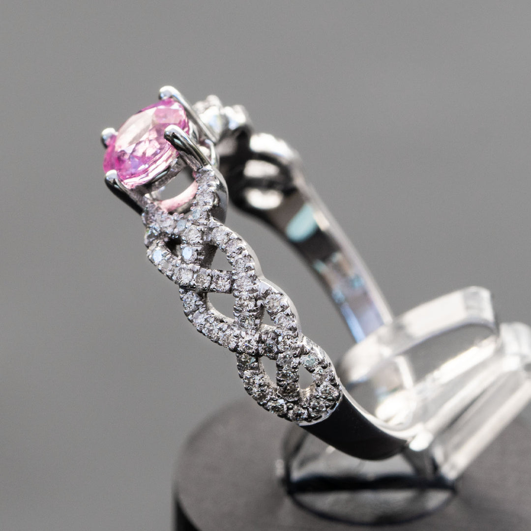 Ema- 0.70 carat natural pink sapphire ring with 0.30 carat natural diamonds