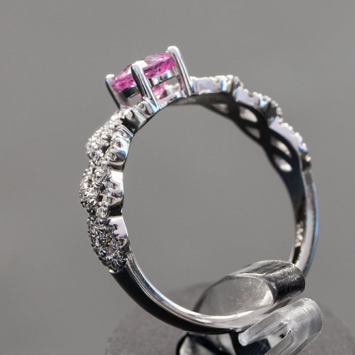 Ema- 0.70 carat natural pink sapphire ring with 0.30 carat natural diamonds