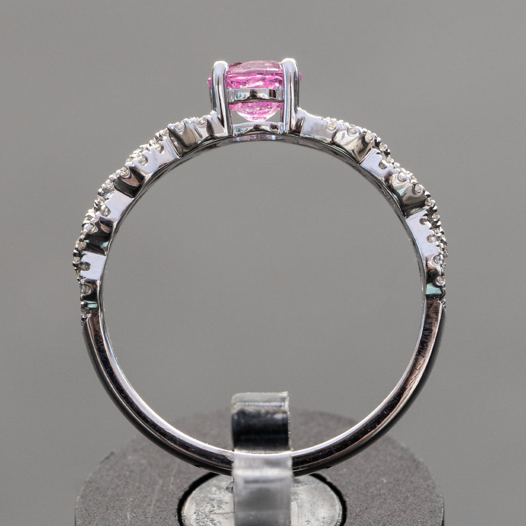 Ema- 0.70 carat natural pink sapphire ring with 0.30 carat natural diamonds