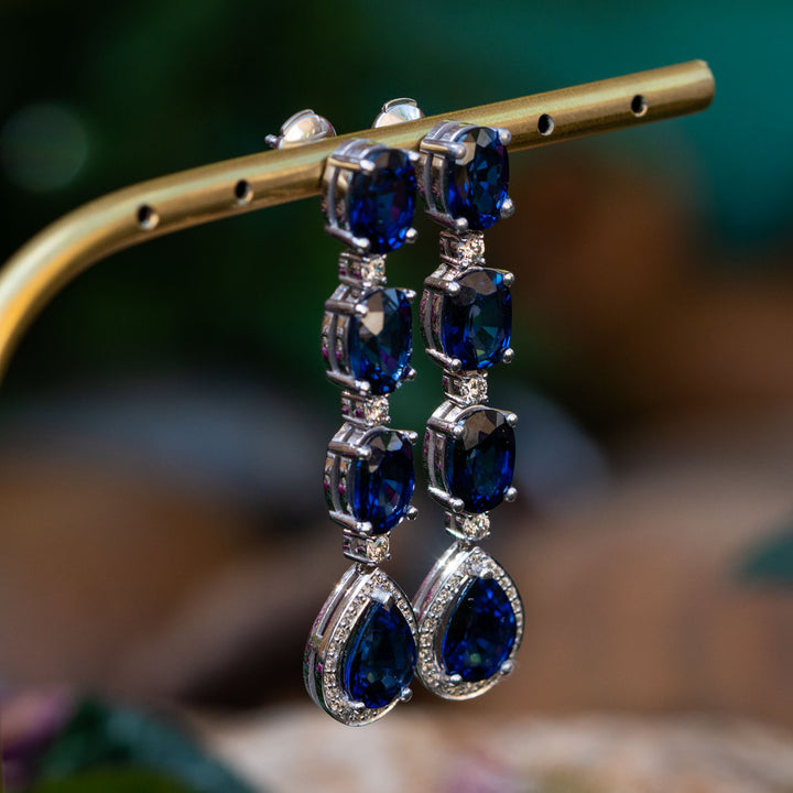 long sapphire diamond earrings