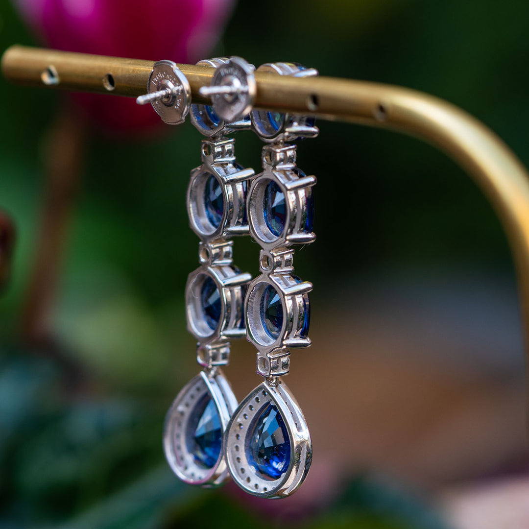 white gold sapphire earrings