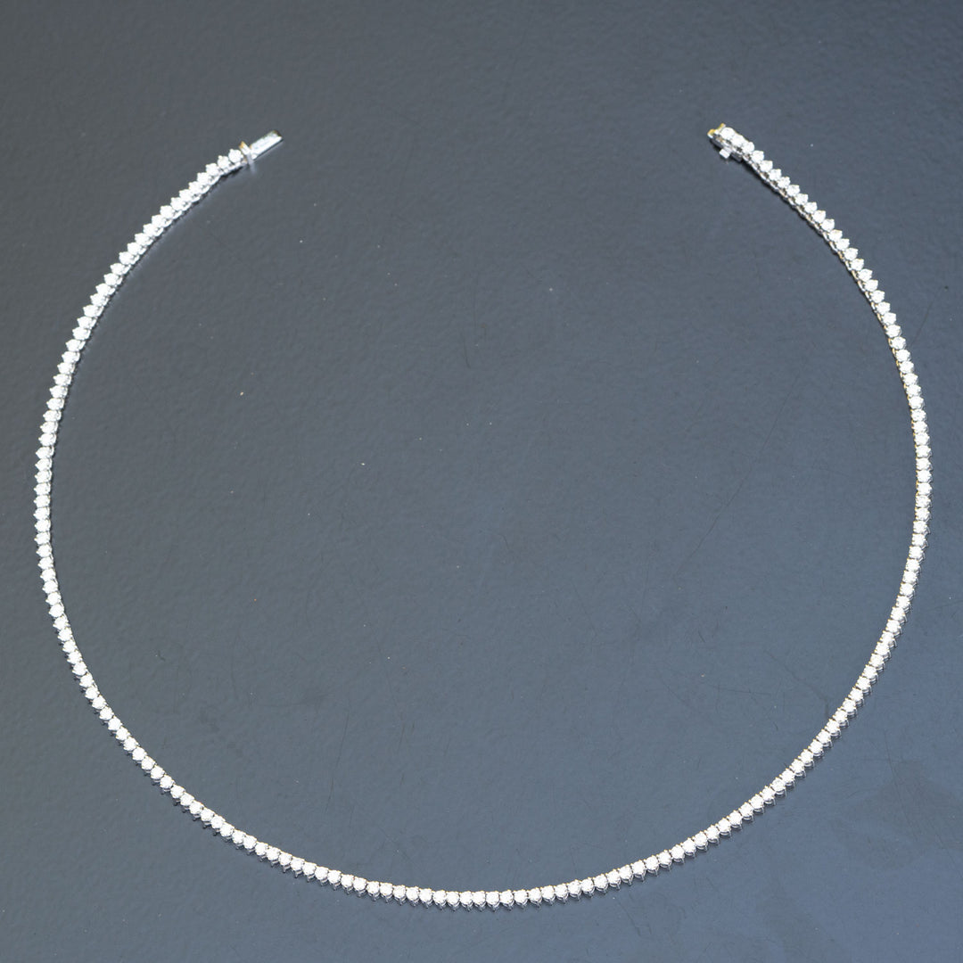 Straight eternity natural diamond necklace 